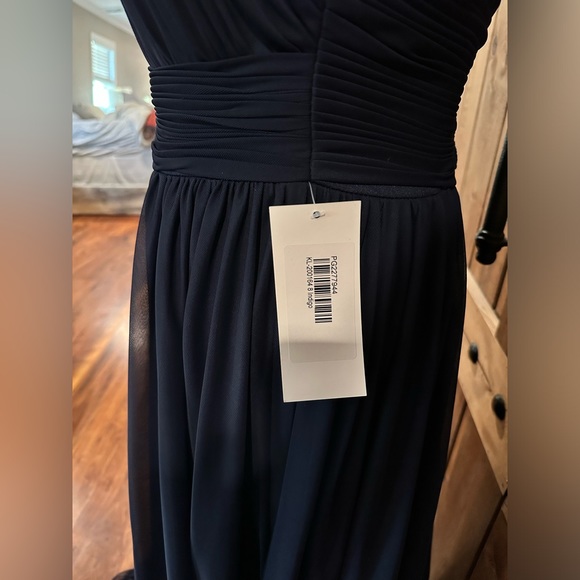 NWT Kleinfeld Indigo Bridesmaids Dress High Neck Chiffon Size 8 - Picture 5 of 6